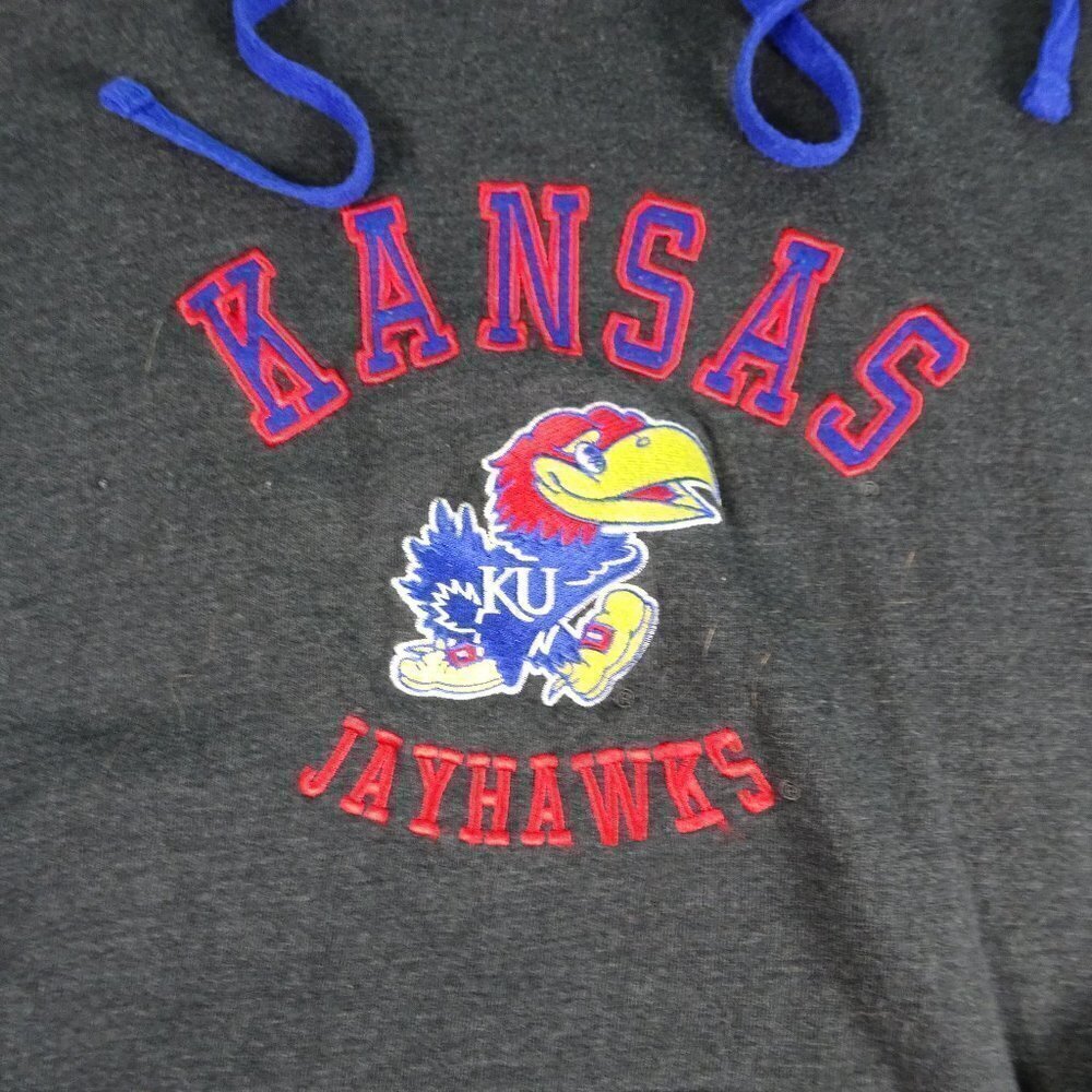 NCAA Kansas Jayhawks Gray Hoodie Medium - Picture 4 of 4